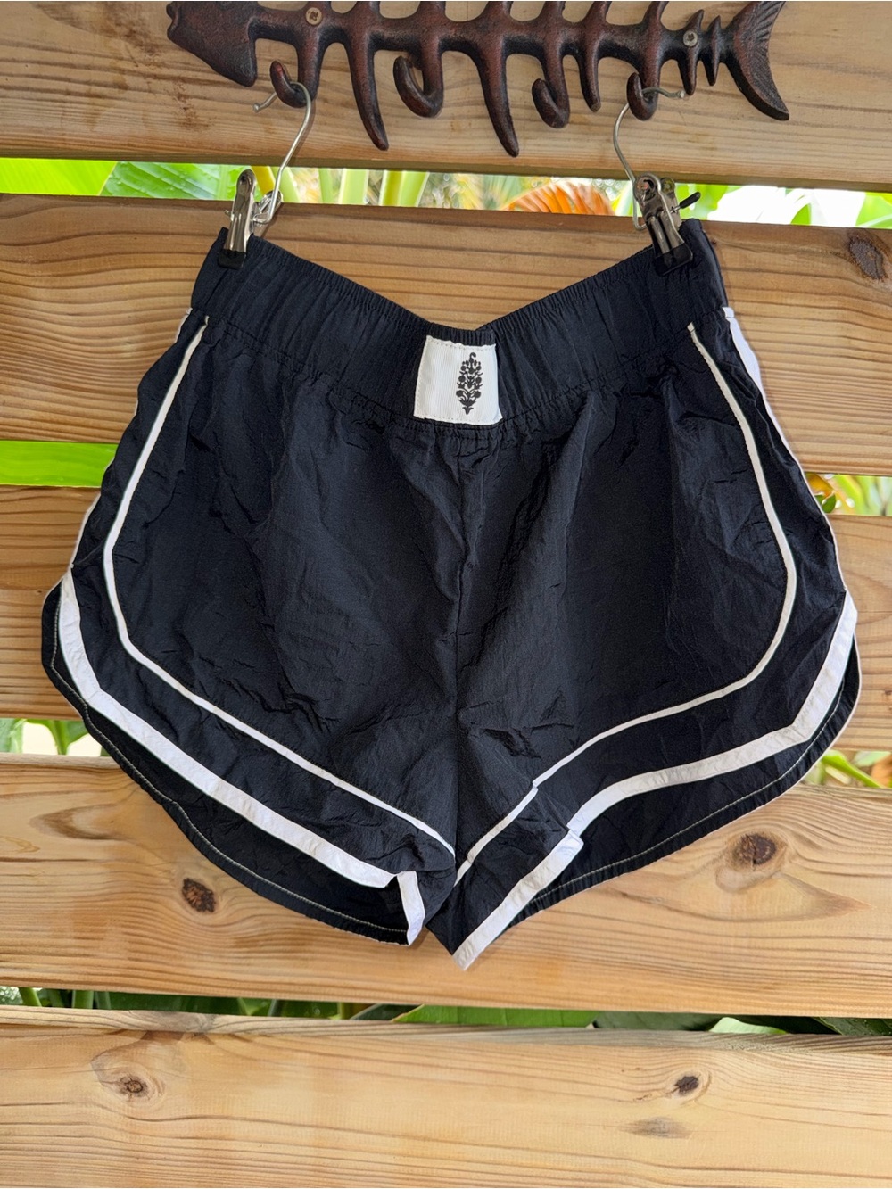FP Movement by Free People Black Athletic Shorts with White Trim